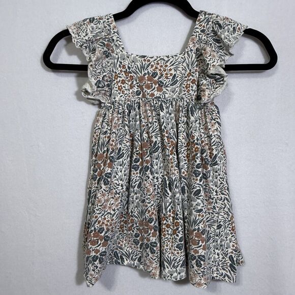 Rylee + Cru Flower Field Flutter Sleeve Babydoll Mariposa A-Line Dress Size 2-3Y - Picture 1 of 10
